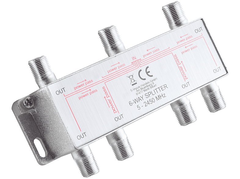 Stammverteiler; 5-2400 (Koax) KABELBUDE MHz DC 6-fach; Antennen F-Serie;