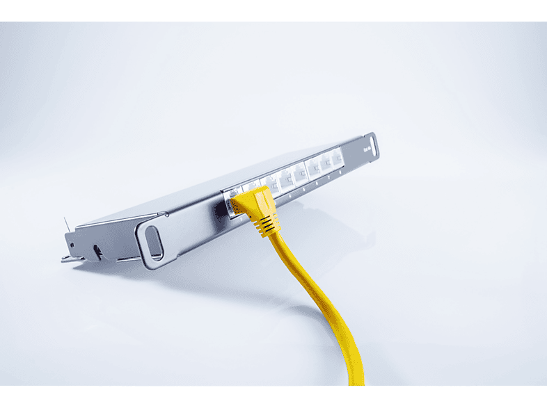 KABELBUDE Kabel cat 6 S/FTP PIMF Winkel-gerade gelb 0,5m, Patchkabel RJ45, 0,50 m