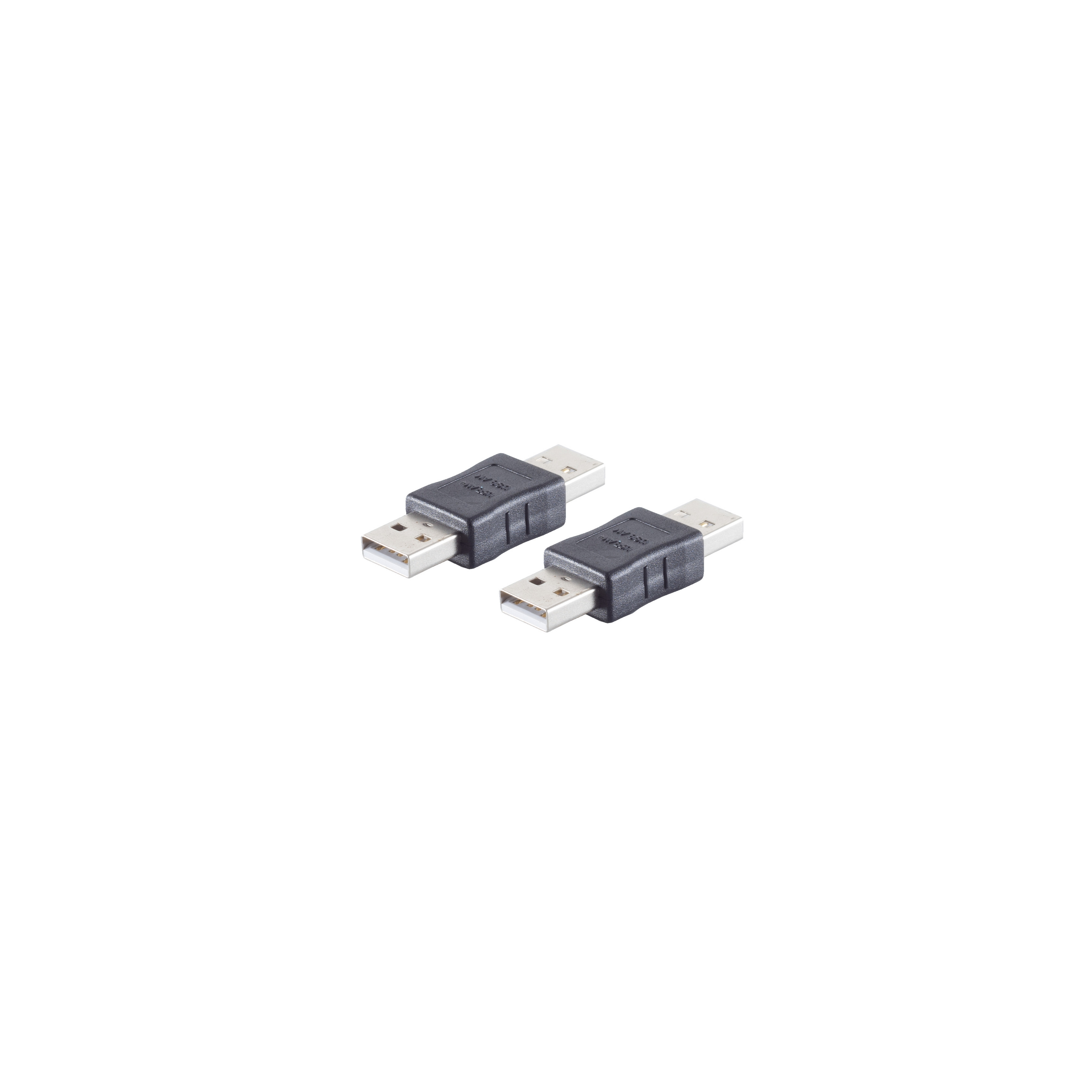 SHIVERPEAKS USB Adapter A Stecker Adapter, grau USB Stecker 2.0 A 