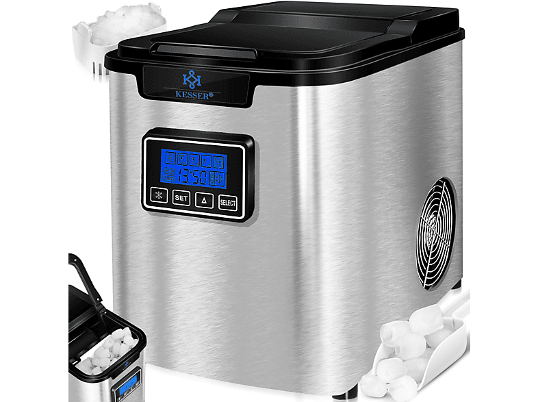 KESSER 19701 Eiswürfelbereiter Eiswürfelmaschine (150 Watt, silber)