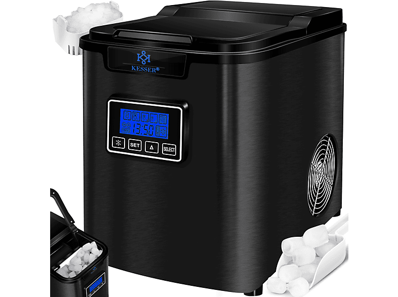KESSER 20802 Eiswürfelbereiter schwarz) Eiswürfelmaschine (150 Watt