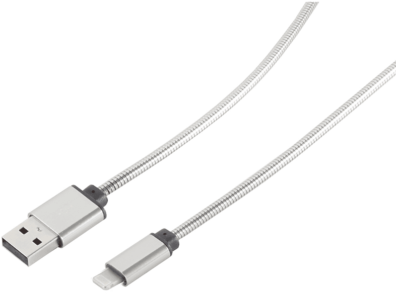KABELBUDE USB Lade-Sync USB Steel Silber 1m Kabel USB 8-pin Kabel A