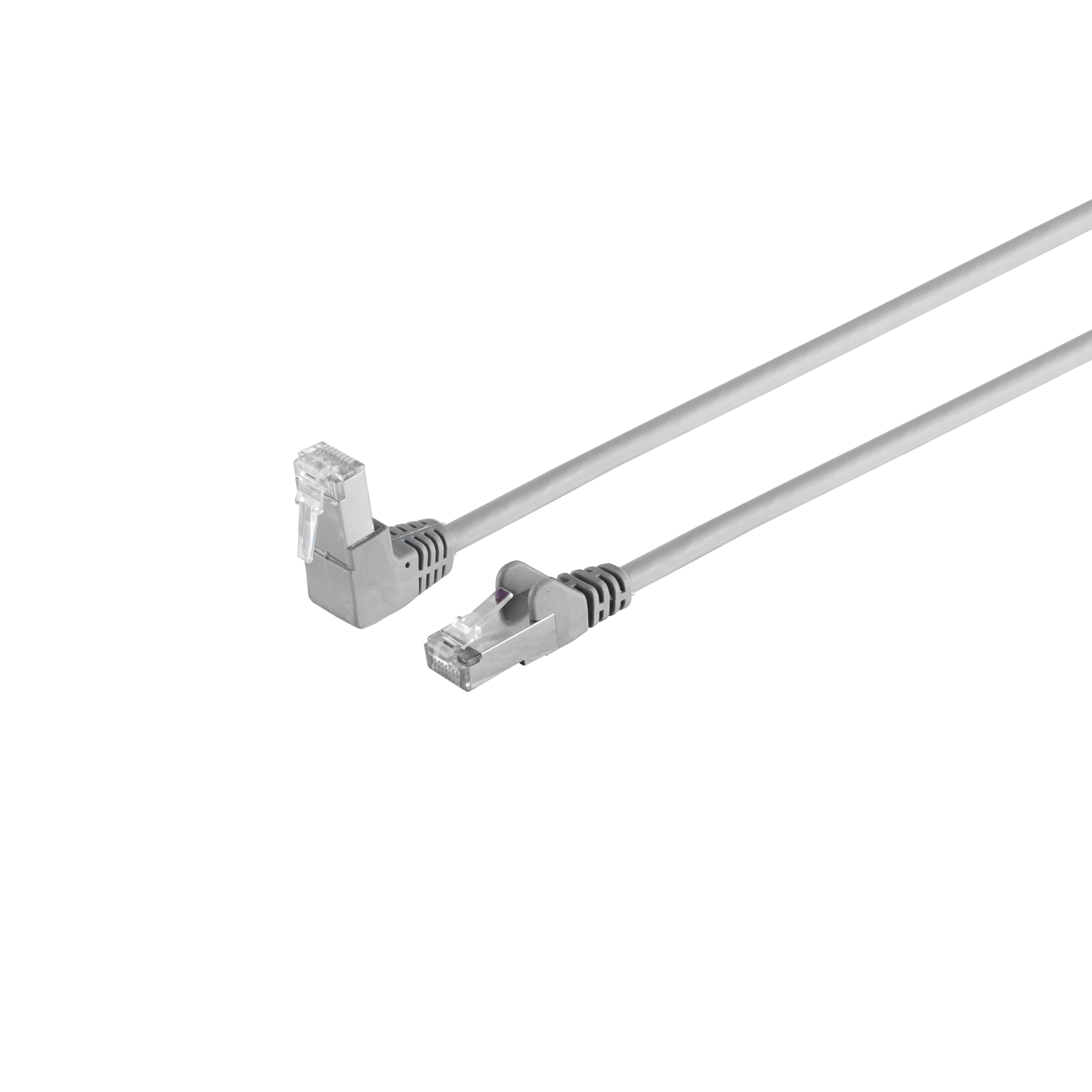 Due cavi di rete grigi con connettori RJ45.