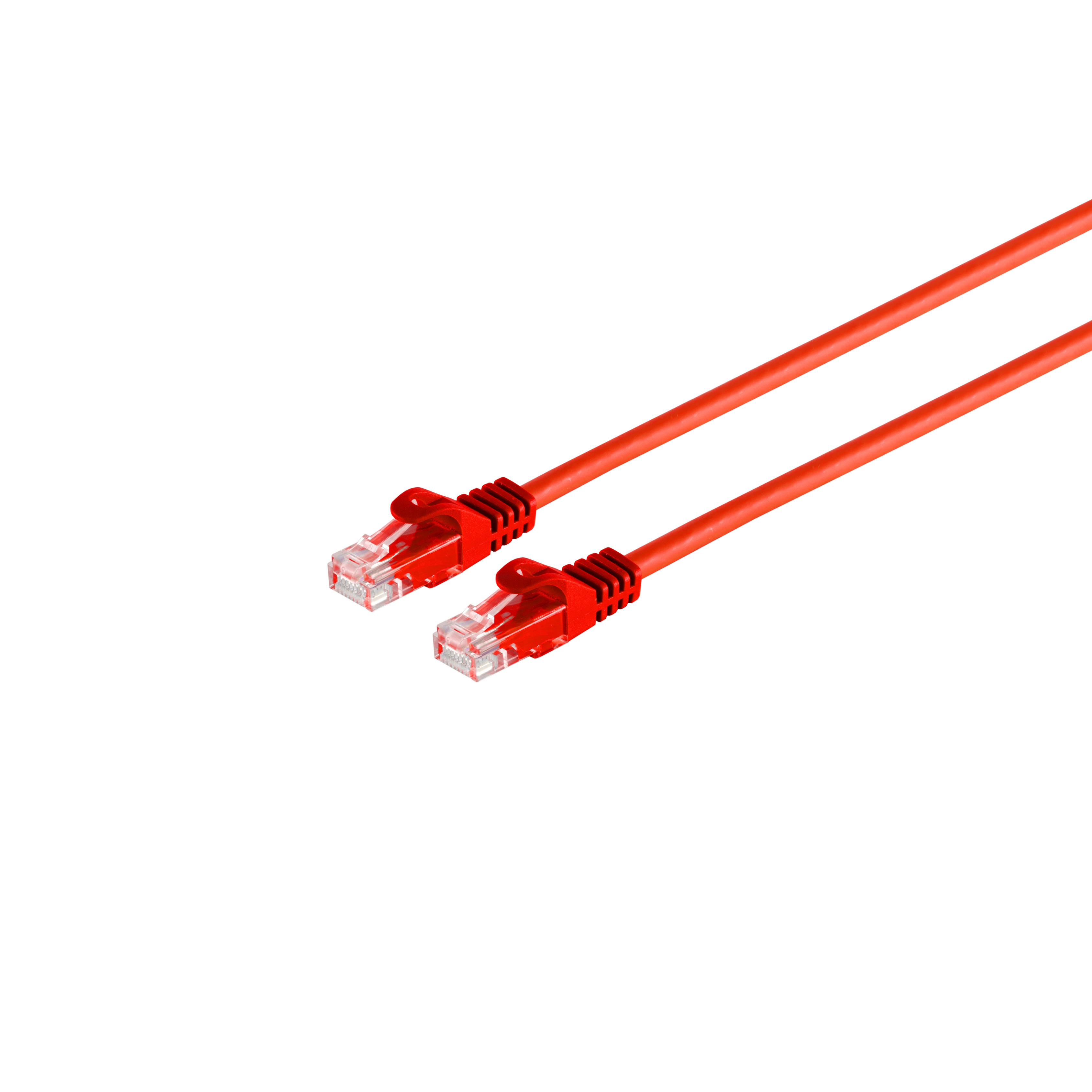 Zwei rote Ethernet-Kabel.