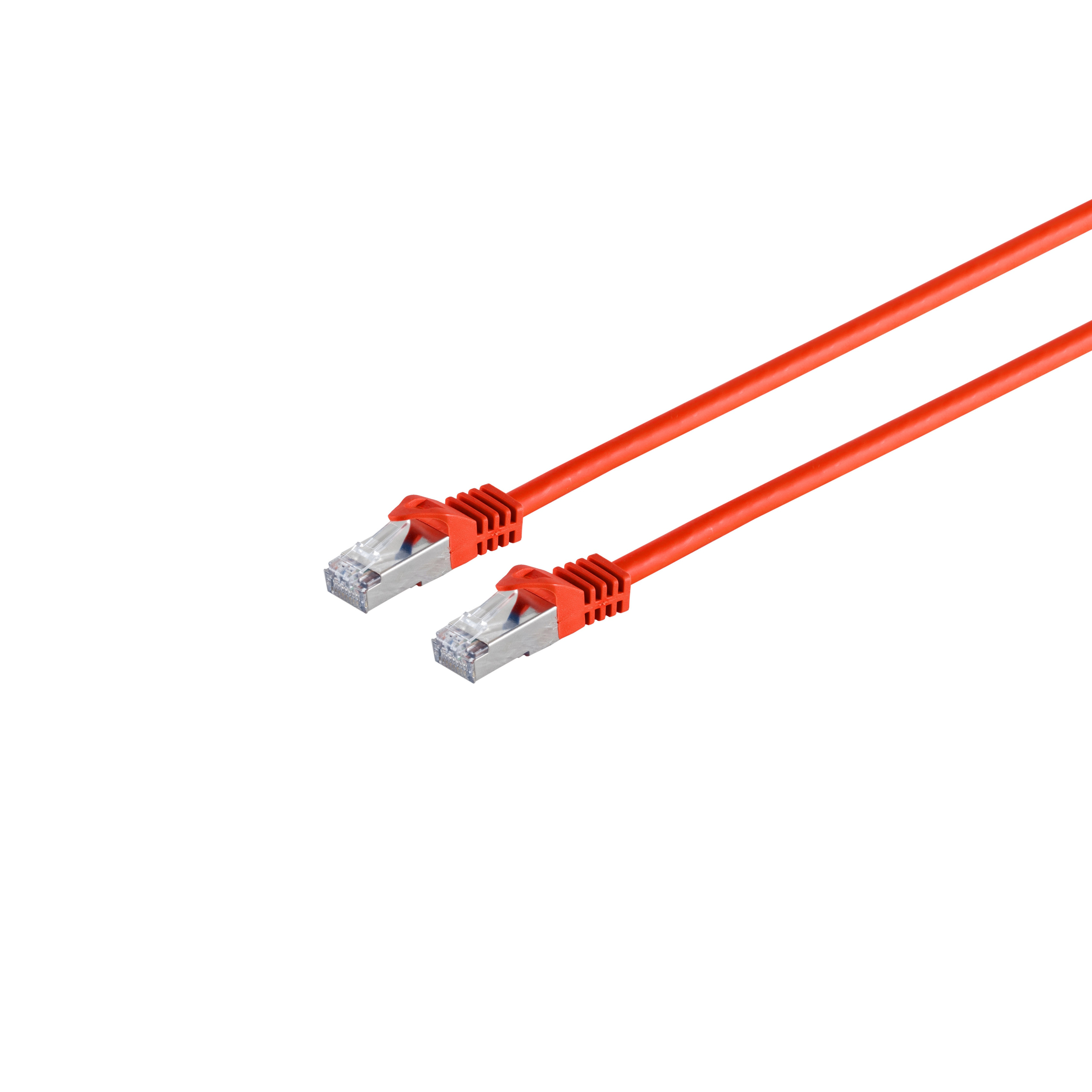 Zwei orangefarbene Netzwerkkabel mit RJ45-Anschlüssen auf weißem Hintergrund.