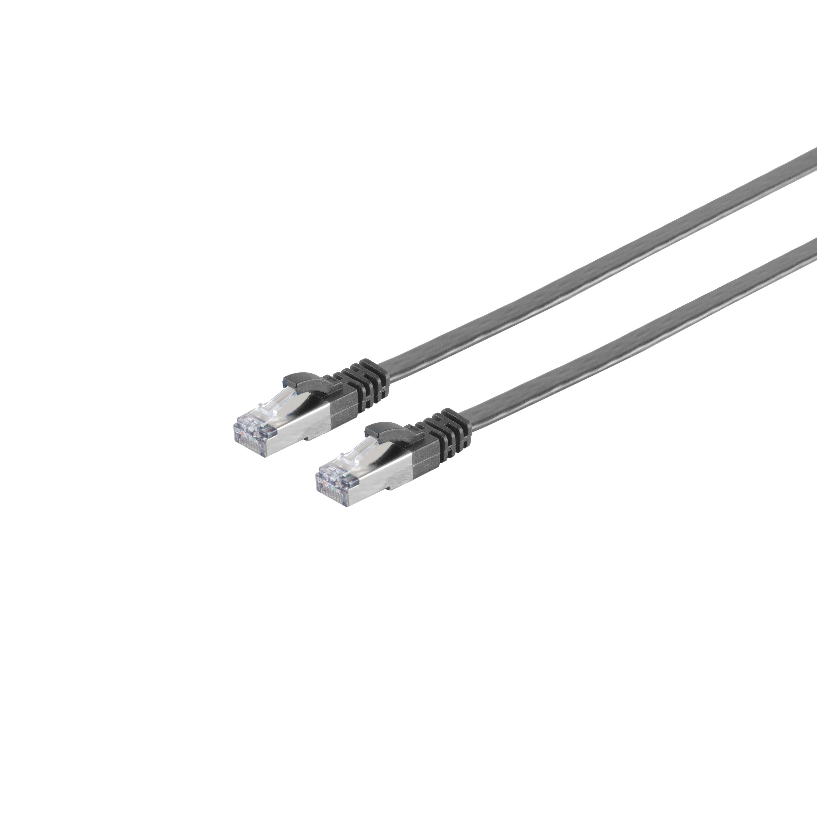 Zwei graue Ethernet-Kabel mit transparenten Steckern auf weißem Hintergrund.