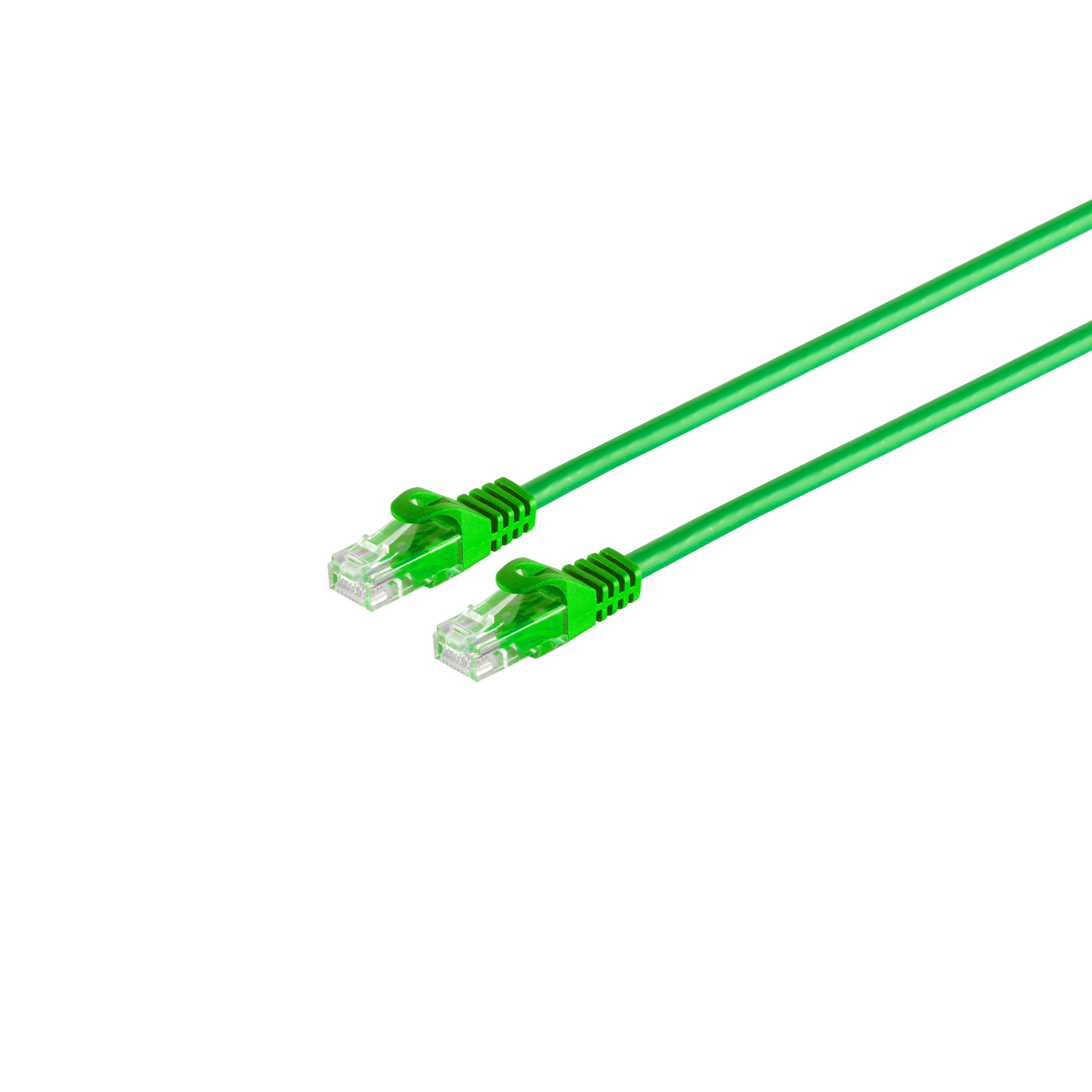 Zwei grüne Netzwerkkabel mit Steckern auf weißem Hintergrund.