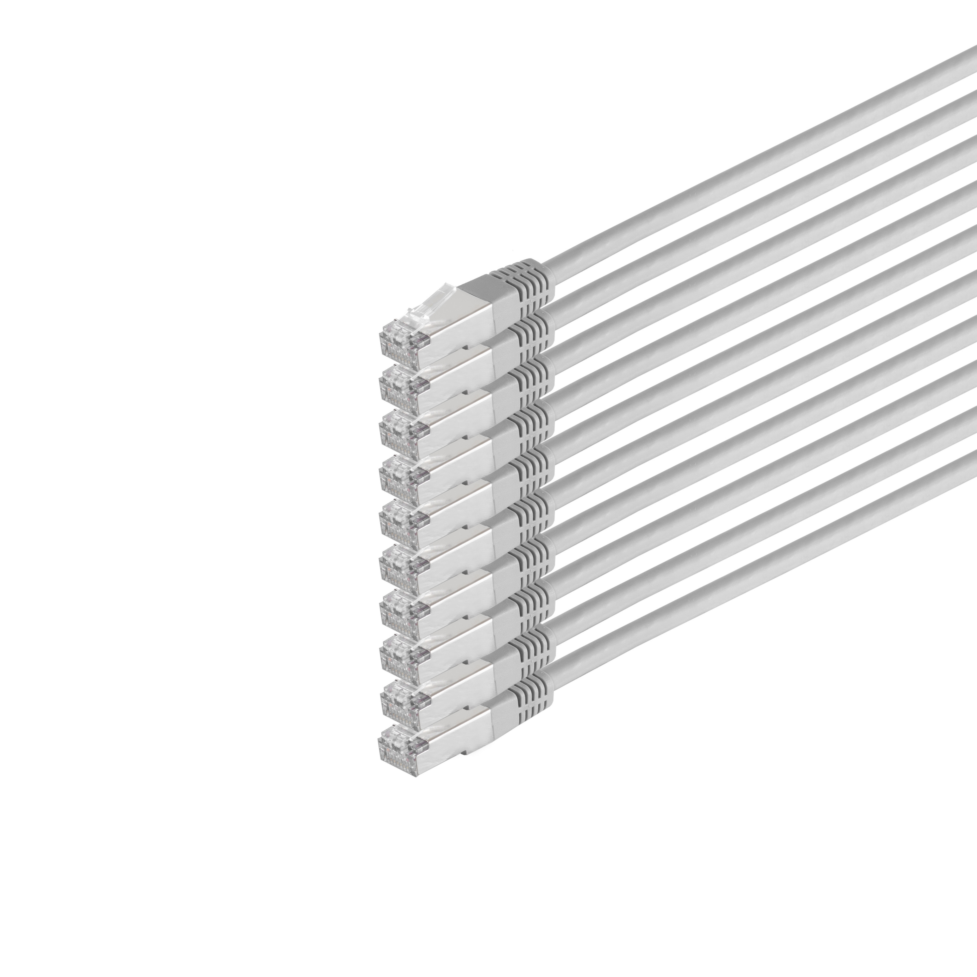 Eine Gruppe von Ethernet-Kabeln. Der Hintergrund ist weiß.