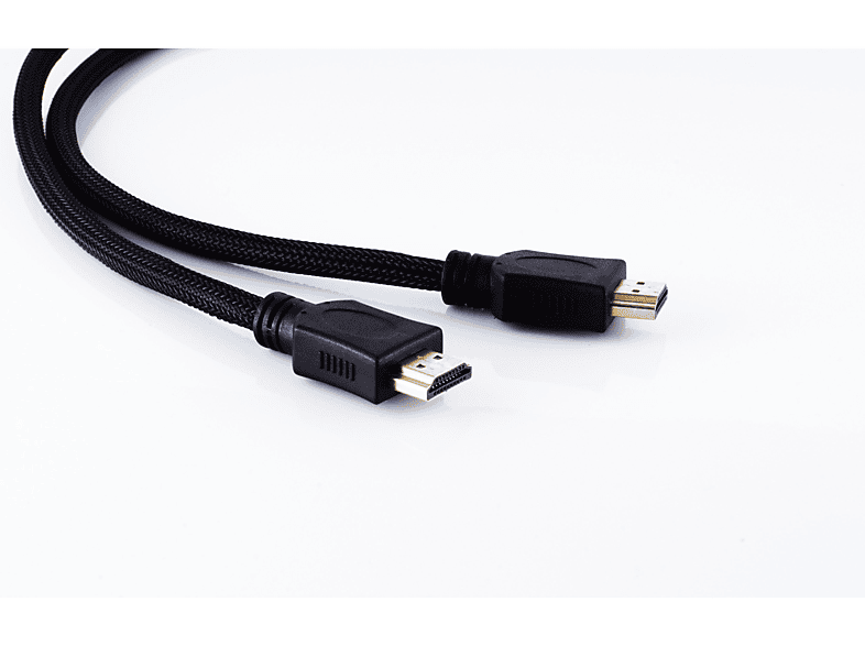 KABELBUDE HDMI A-St./HDMI A-St. verg HEAC sw Nylon Mantel 5m HDMI Kabel