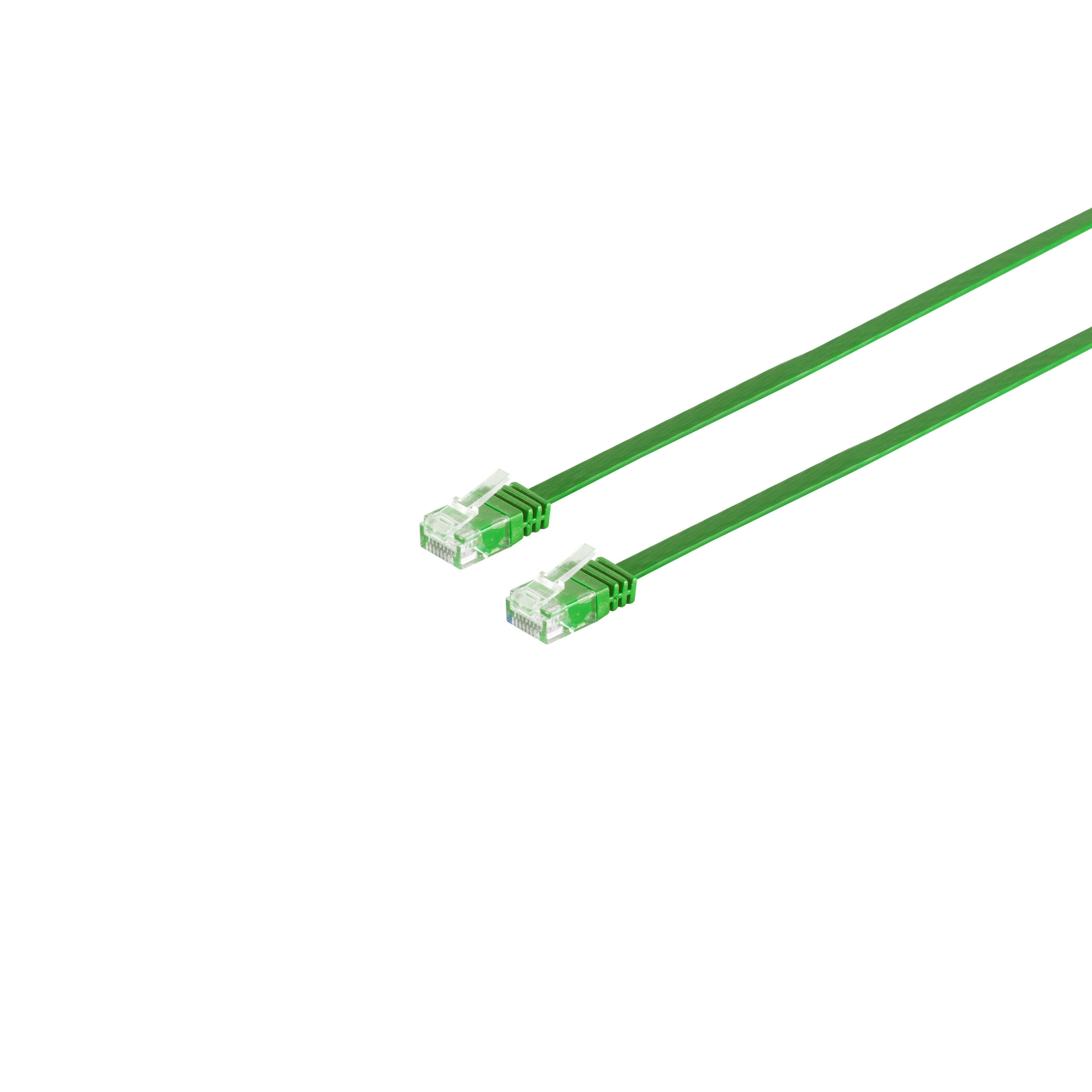 Zwei grüne Ethernet-Kabel mit transparenten Steckern.
