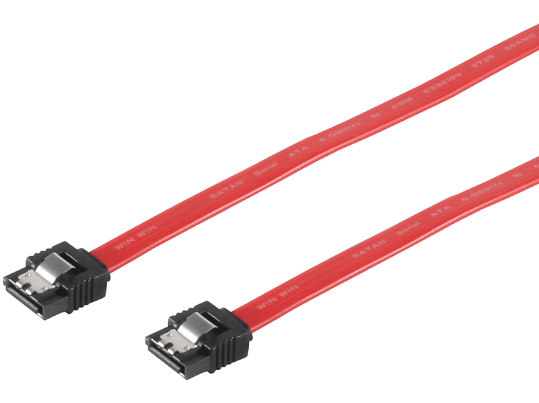3/6Gps. Rot SATA-III-Kabel KABELBUDE SATA Befestigung Kabel, 0,5m St./St.