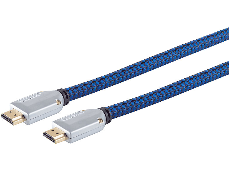 KABELBUDE HDMI A-St./HDMI A-St. Metall-St. verg sw-blauer 2m HDMI Kabel