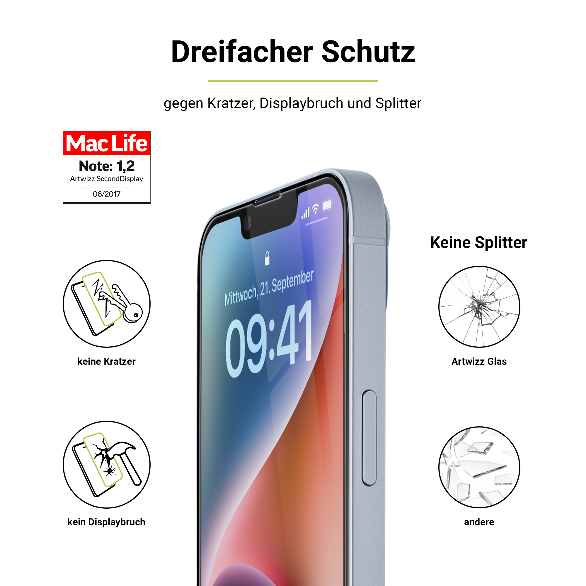Y7 Huawei Pack) Displayschutz(für SecondDisplay (2019)) (2er ARTWIZZ