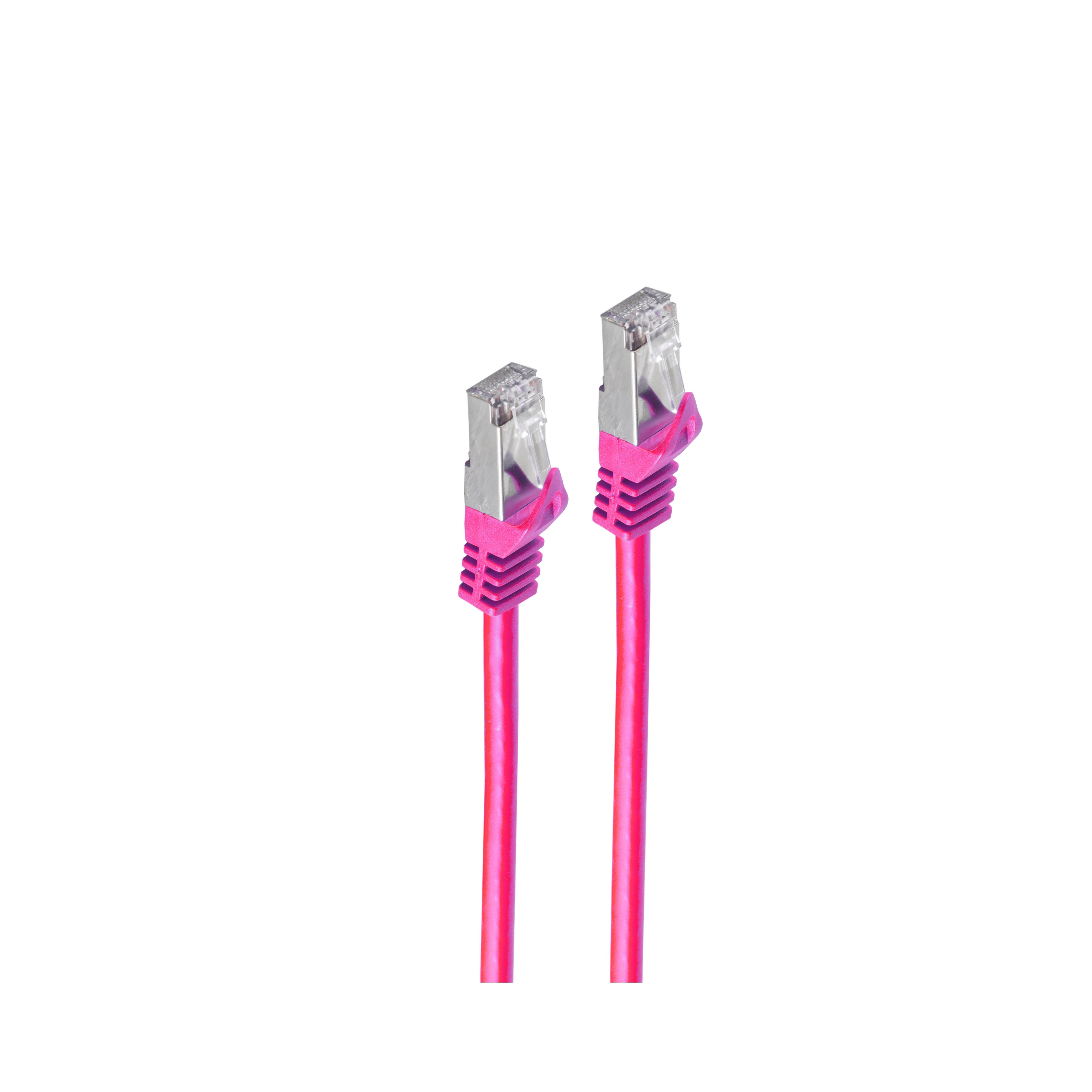 RJ45 Patchkabel, m 7 3m, PIMF Patchkabel 3 m. magenta CAT SHIVERPEAKS Rohkabel