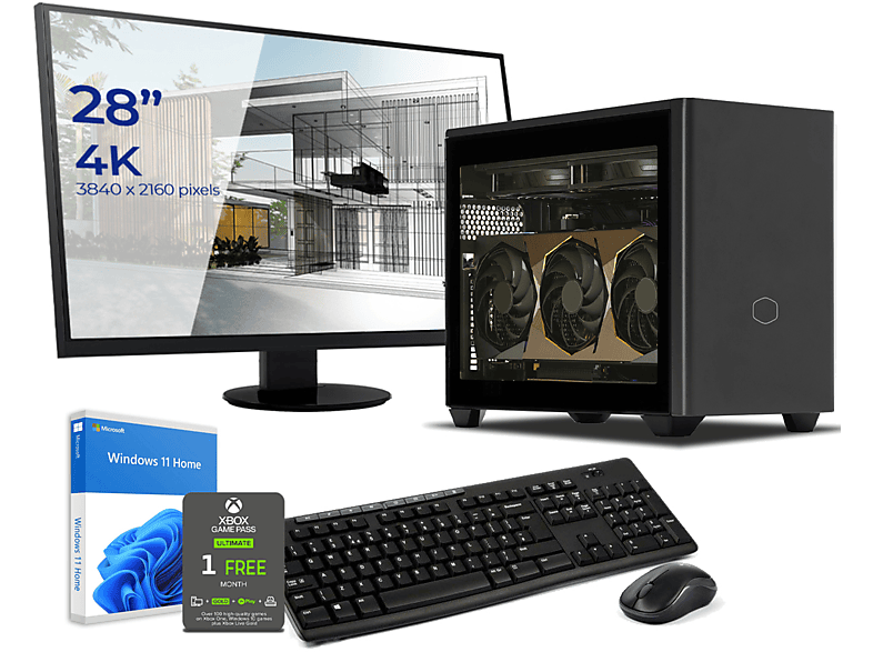 SEDATECH AMD Ryzen 9 7900X mit Wasserkühlung, PC-desktop mit AMD Ryzen 9 7900X Prozessor, 64 GB RAM, 2000 GB SSD, 12 GB
