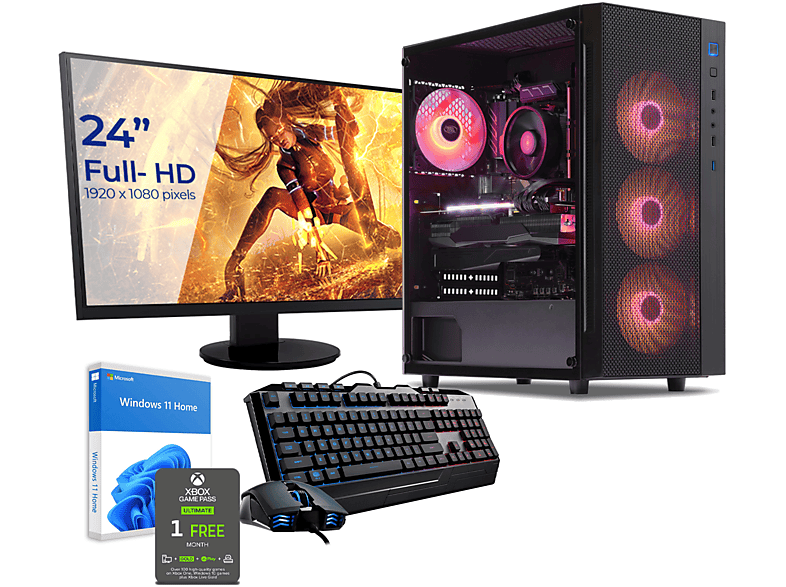 5700X PC 1000 AMD 6600XT, Ryzen 7 5700X, 16 RX AMD 8 mit RAM, GB GB Ryzen Radeon SEDATECH Prozessor, SSD, 7 GB Gaming