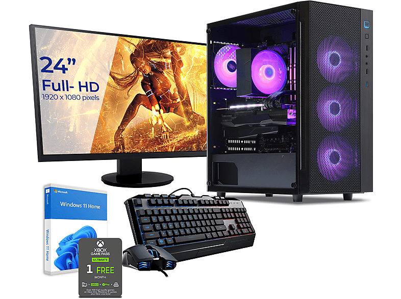 SEDATECH Intel i711700KF, Gaming PC mit Intel i711700KF Prozessor, 16 GB RAM, 1000 GB SSD