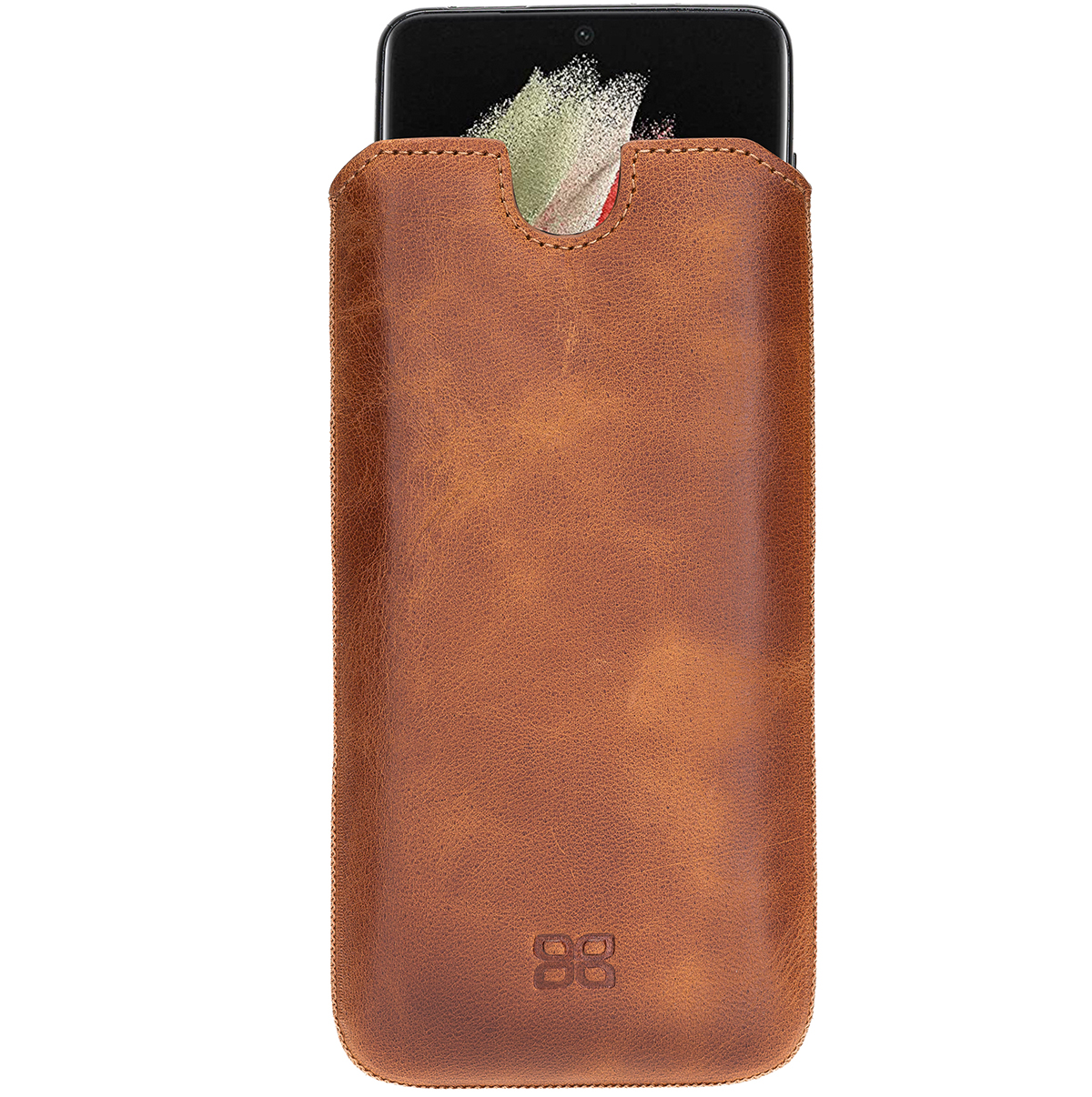 BURKLEY Leder Handy-Tasche mit Trage-Riemen S10, Samsung Samsung, Kartenfach, Braun Sleeve, Galaxy und
