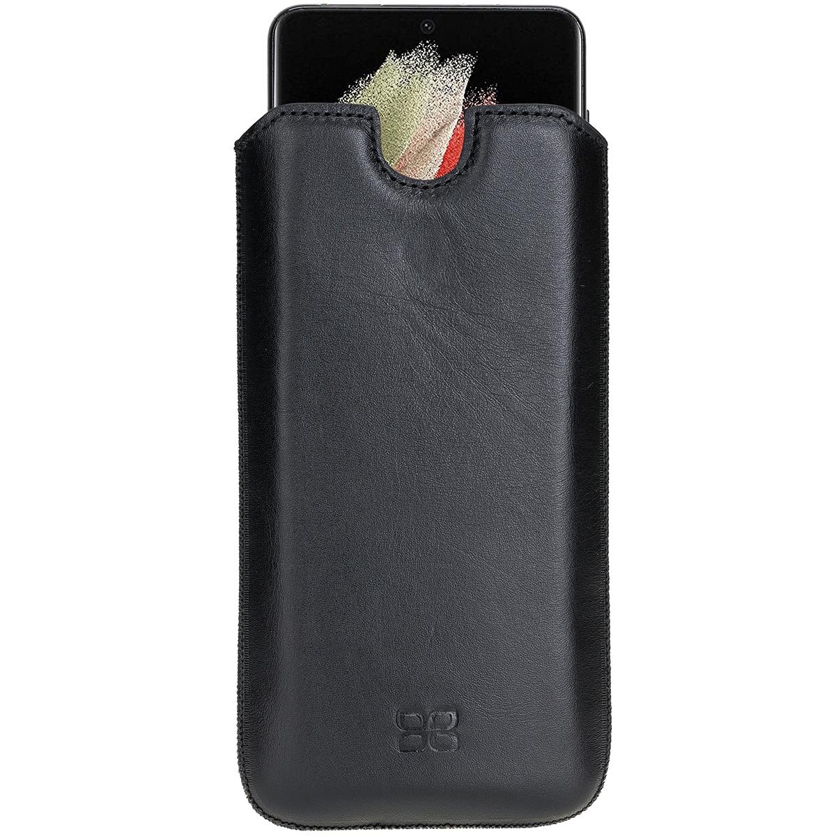 BURKLEY Leder Handy-Tasche mit Sleeve, Schwarz Galaxy Trage-Riemen und Samsung Samsung, Kartenfach, S20