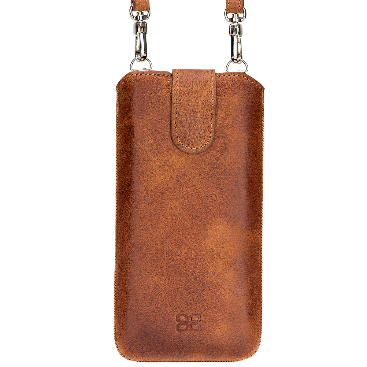 BURKLEY Leder Handy-Tasche mit Trage-Riemen IPhone Kartenfach, Apple, Sleeve, Pro, 11 Braun und