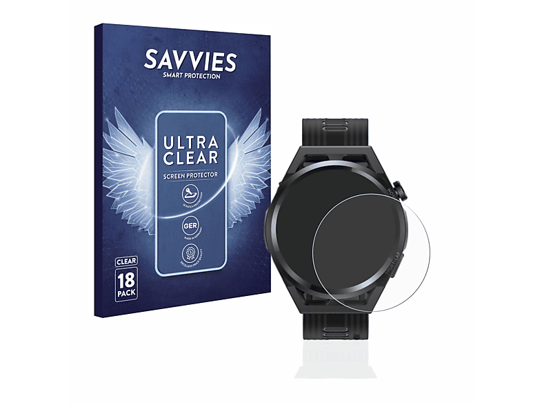 SAVVIES 18x klare Schutzfolie(für Huawei Watch GT Runner)