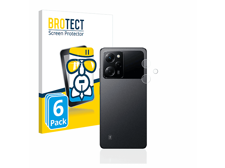 BROTECT 6x Airglass klare Schutzfolie(für Xiaomi Poco X5 Pro (NUR Kamera))