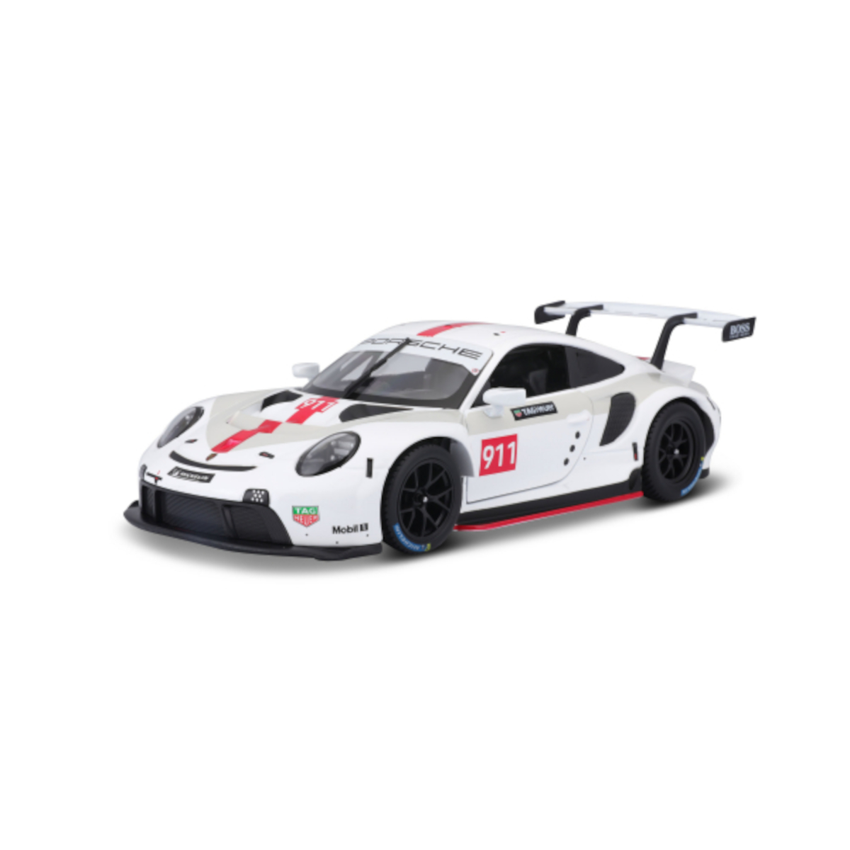 18-38302 (weiß, - BBURAGO 1:43) RSR - 911 Porsche Modellauto Spielzeugauto Maßstab