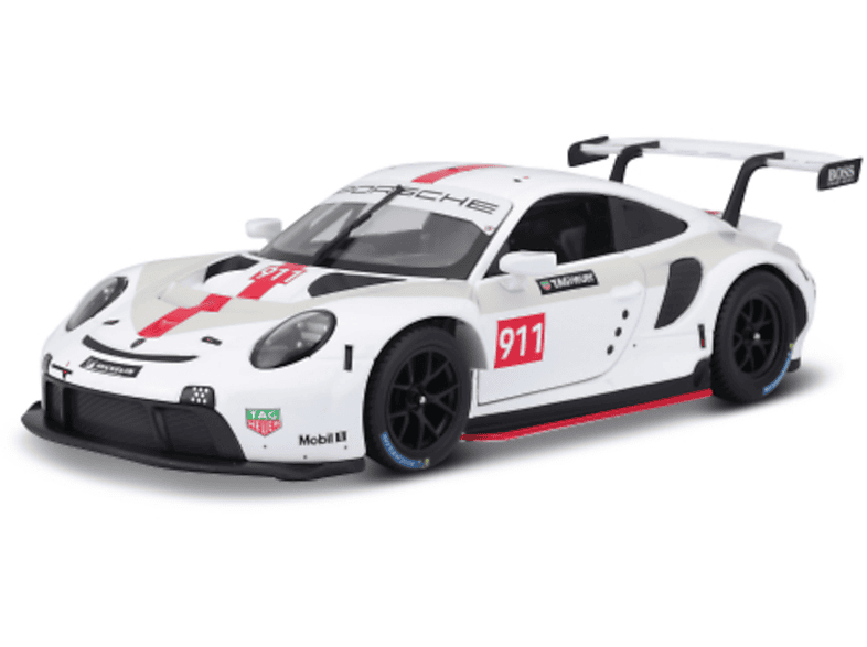 18-38000 Modellauto RSR 911 - Maßstab BBURAGO 1:43) Porsche (weiß, Spielzeugauto