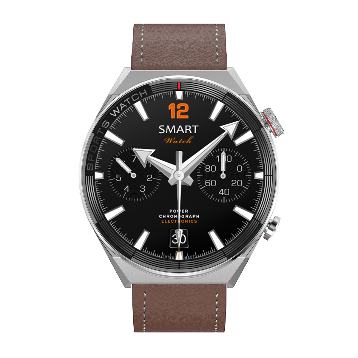 WATCHMARK Maverick braun Smartwatch Metall Leder, Braun