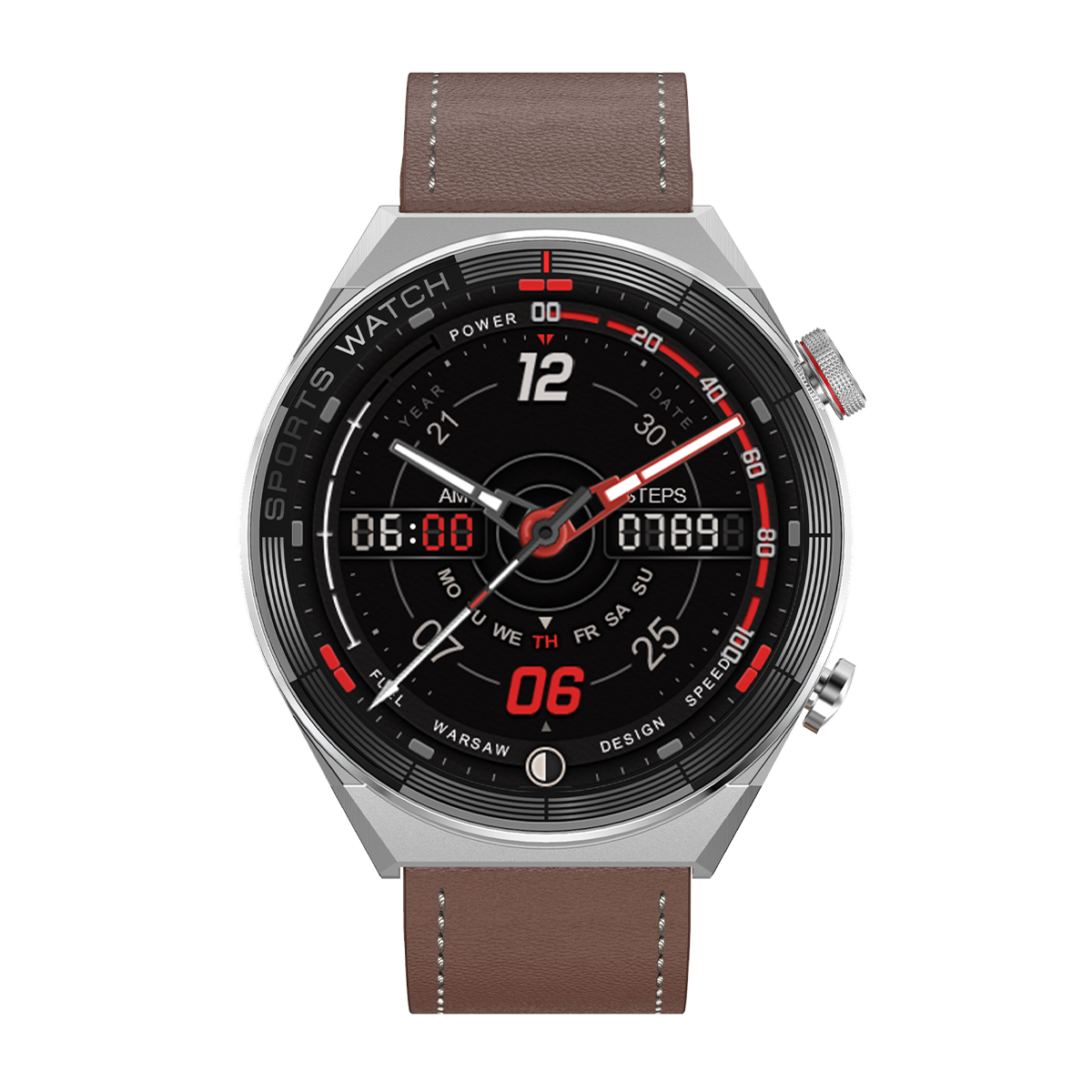 WATCHMARK Maverick Leder, Braun braun Metall Smartwatch