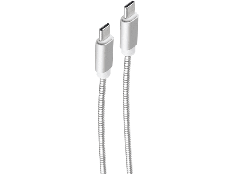 USB A/ Steel m, 1m, USB Kabel silber Lade-Sync SHIVERPEAKS Silber 1 Ladekabel, USB 8-pin
