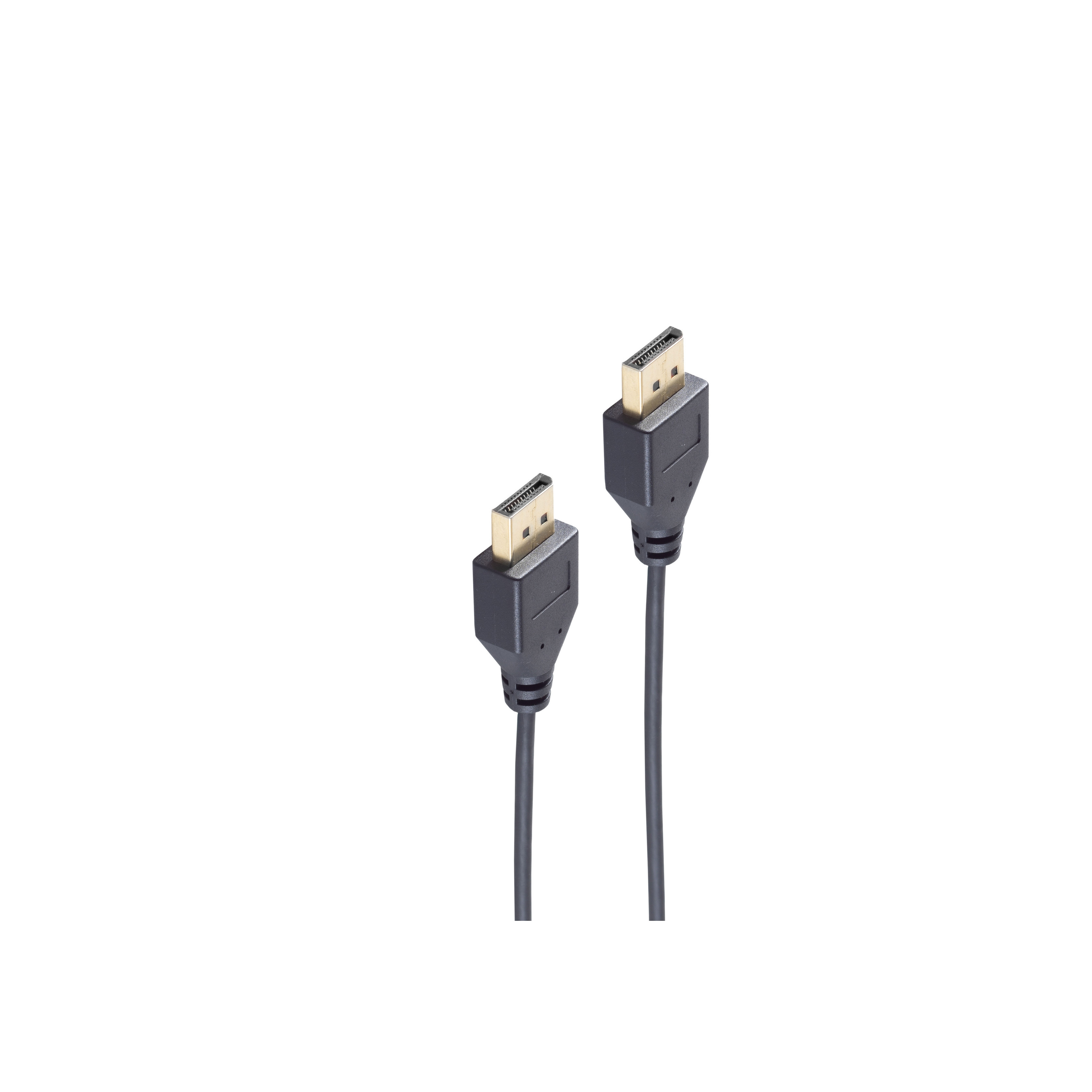Zwei schwarze HDMI-Kabel mit Steckern, bereit zum Einstecken.