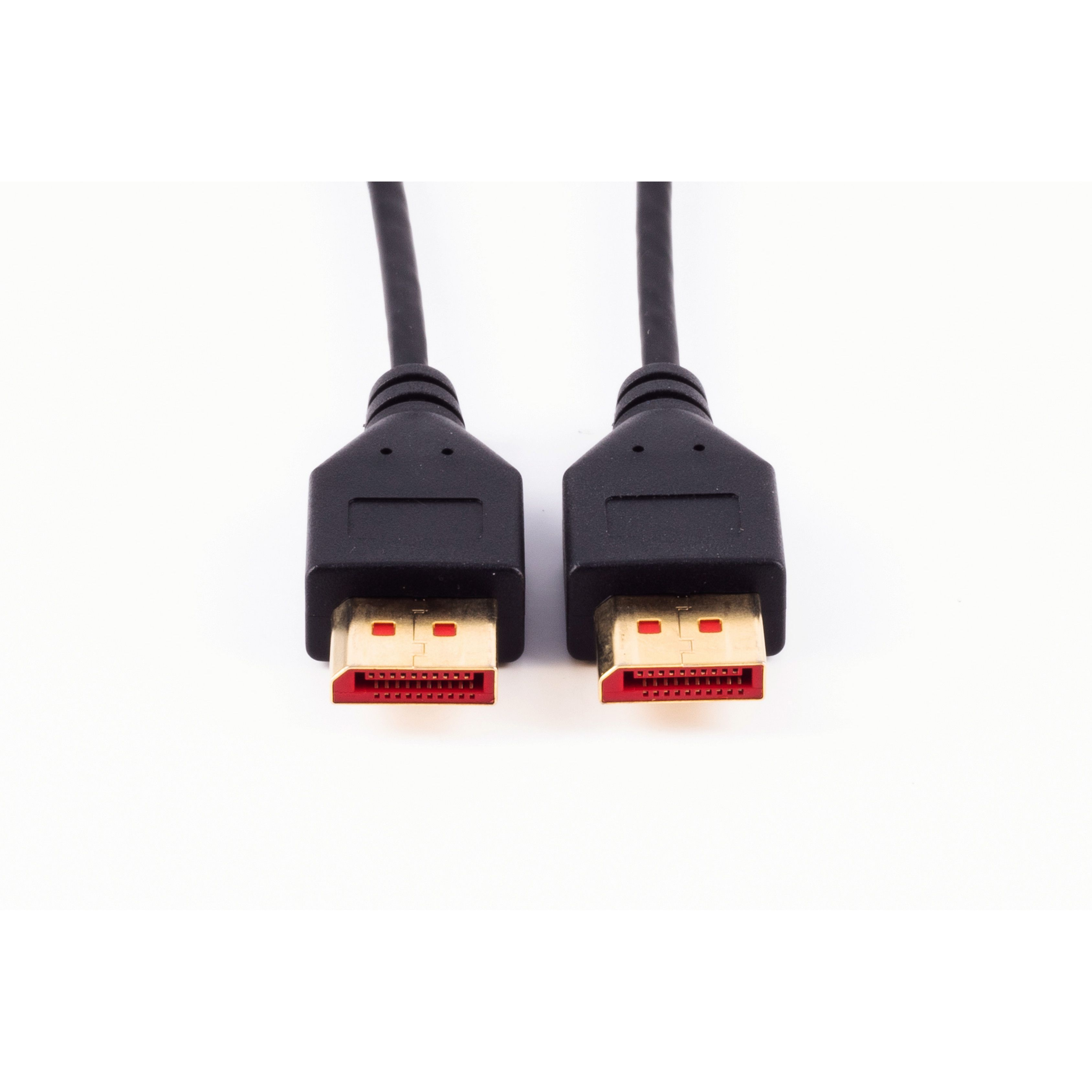 Zwei schwarze HDMI-Kabel mit goldenen Steckern auf weißem Hintergrund.