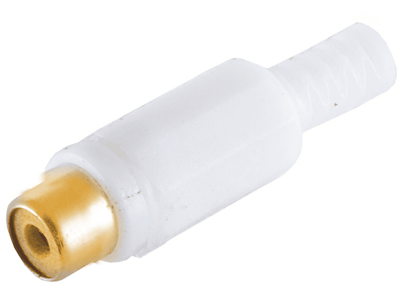 KABELBUDE Cinchkupplung - Kontakte - vergoldet weiß Klinke