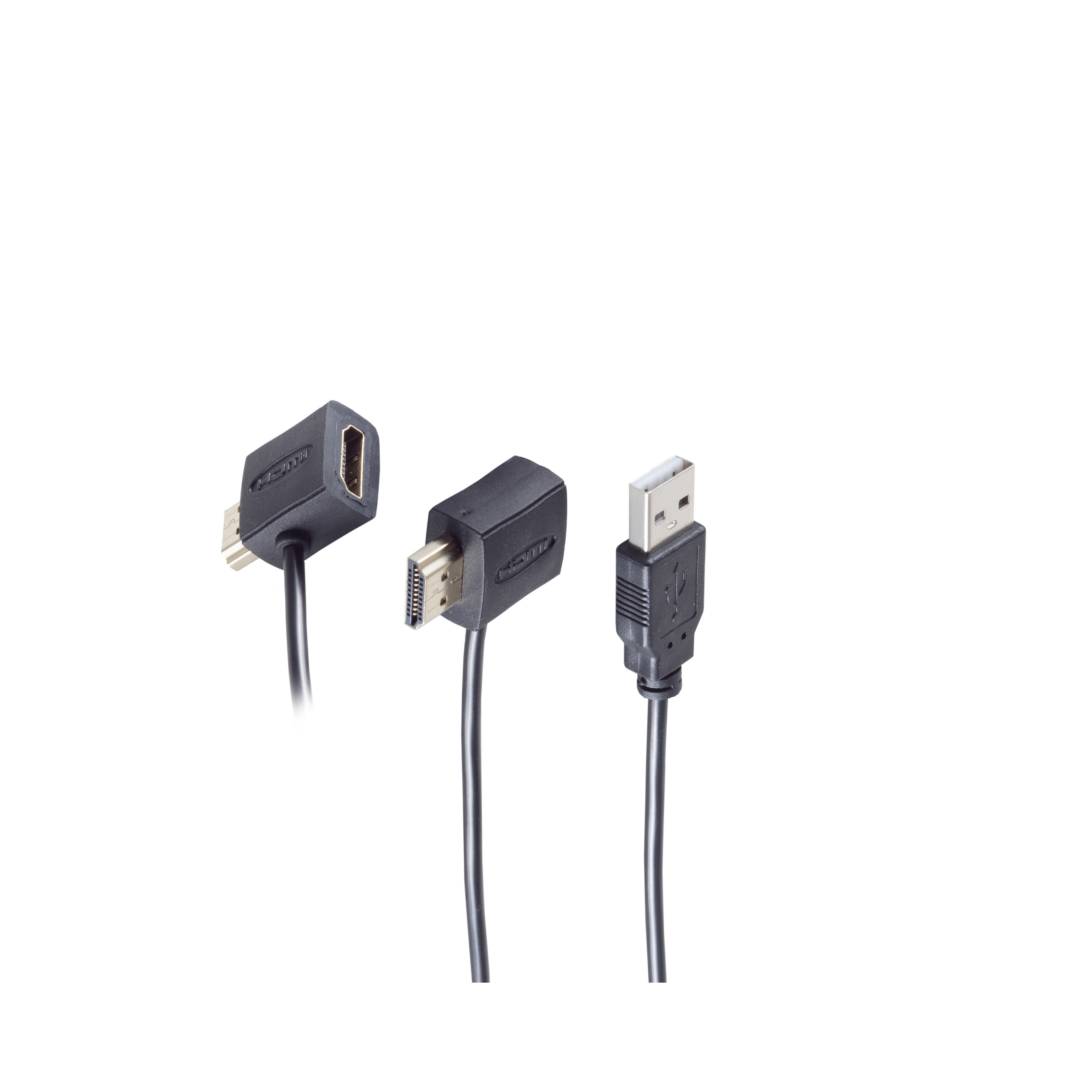 HDMI schwarz, HDMI Strom-Einspeiseadapter, HDMI SHIVERPEAKS + USB, Adapter