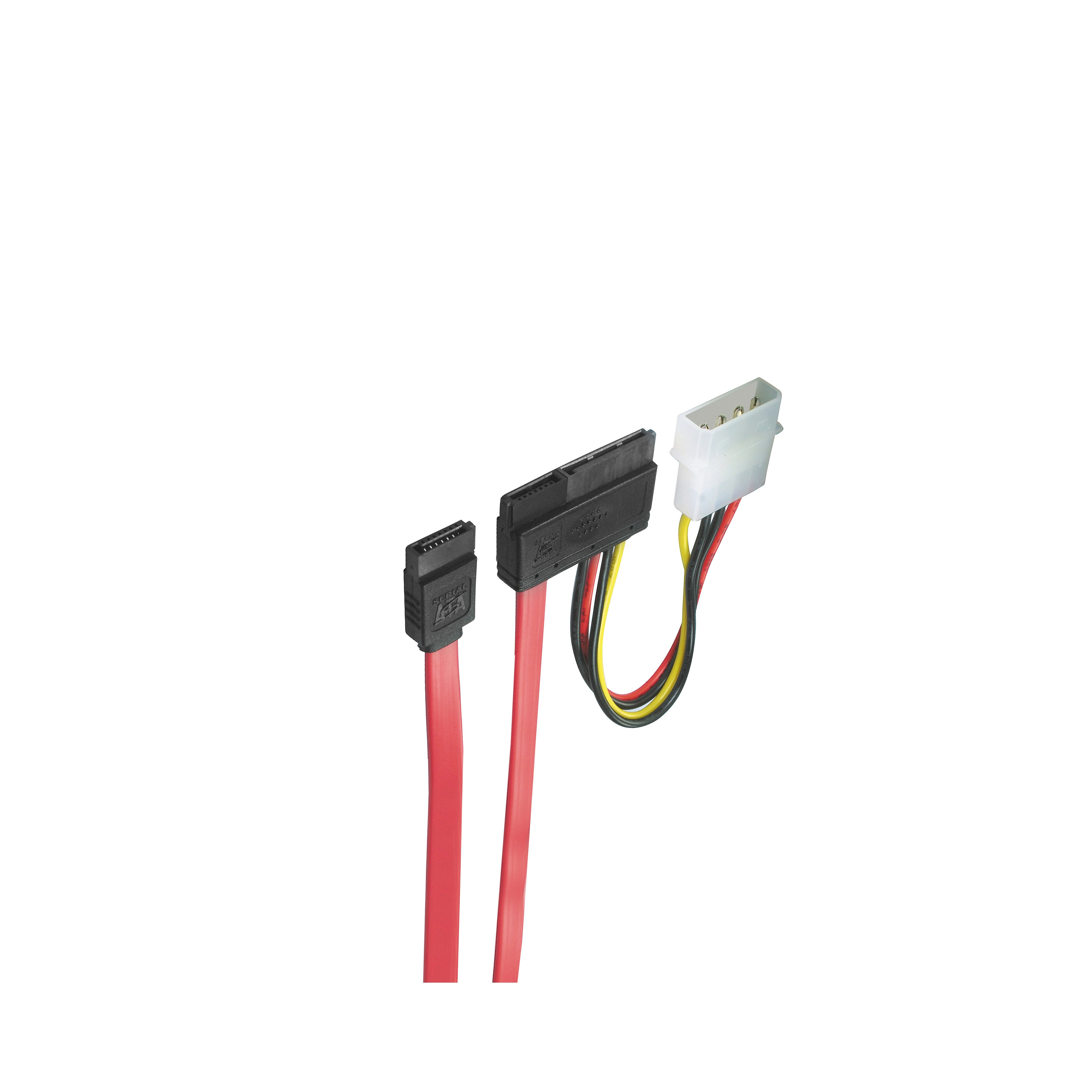 0,5m rot SATA-Kombikabel und SATA Stromversorgung Daten- Kabel, SHIVERPEAKS