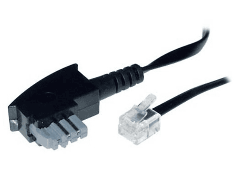 KABELBUDE TAE N-Stecker / Western-Stecker 6/4 15m TAE Kabel Schwarz