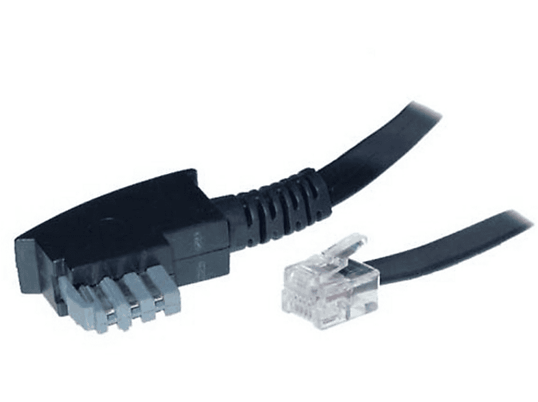 6/6 Kabel 10m TAE für TAE KABELBUDE Schwarz Fax-Geräte N-St./Western-St.