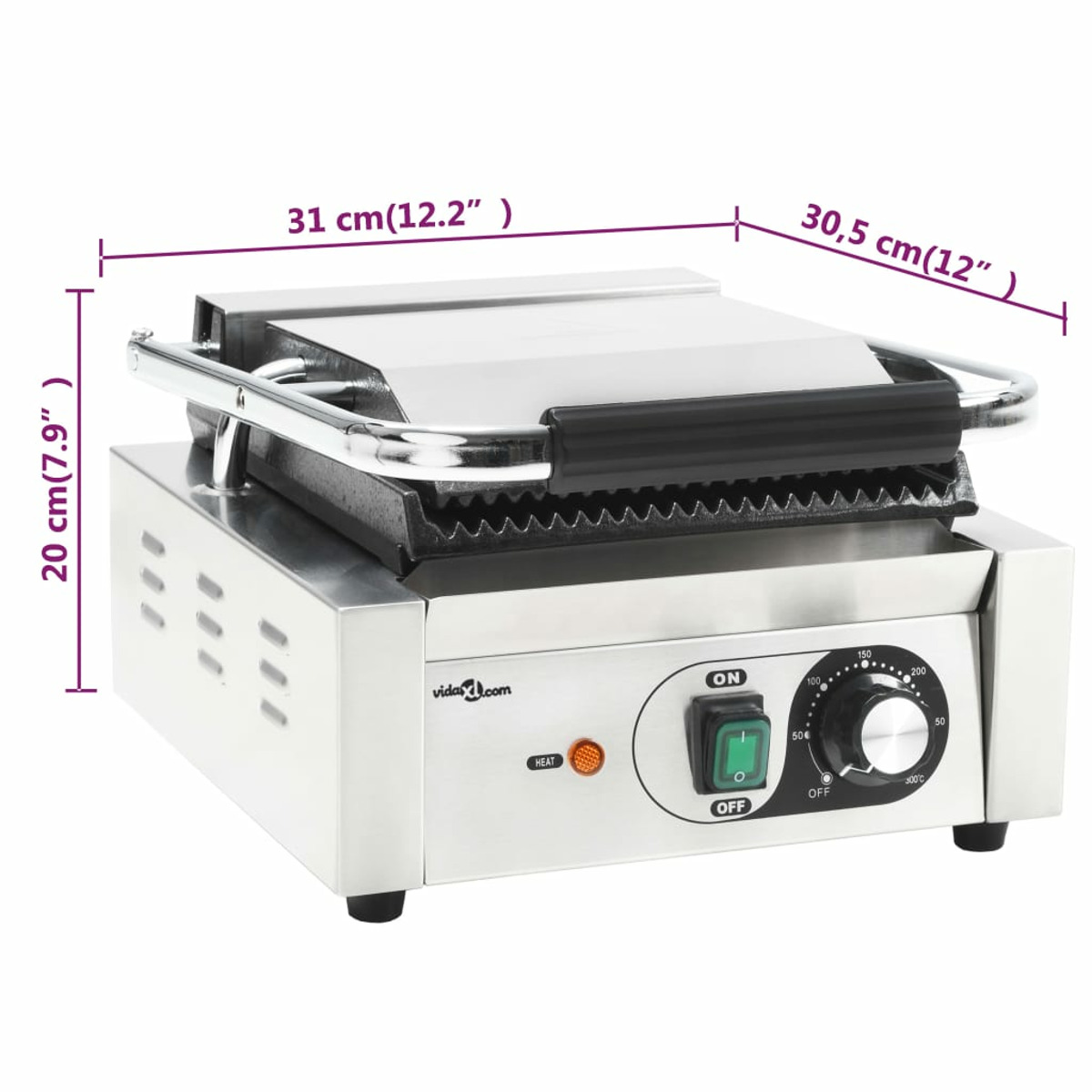 VIDAXL 50749 Tischgrill, Silber (220 Volt)