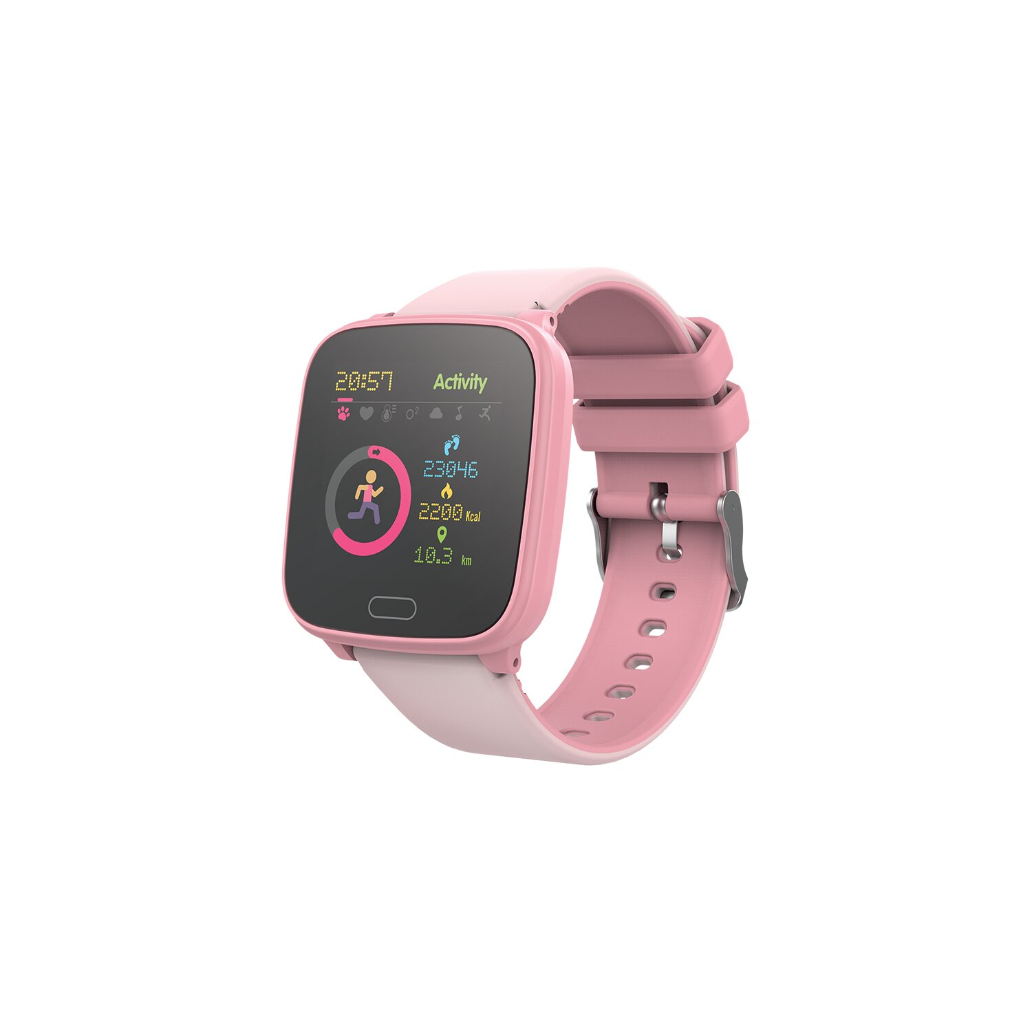 JW-100 Smartwatch Silikon, FOREVER Rosa