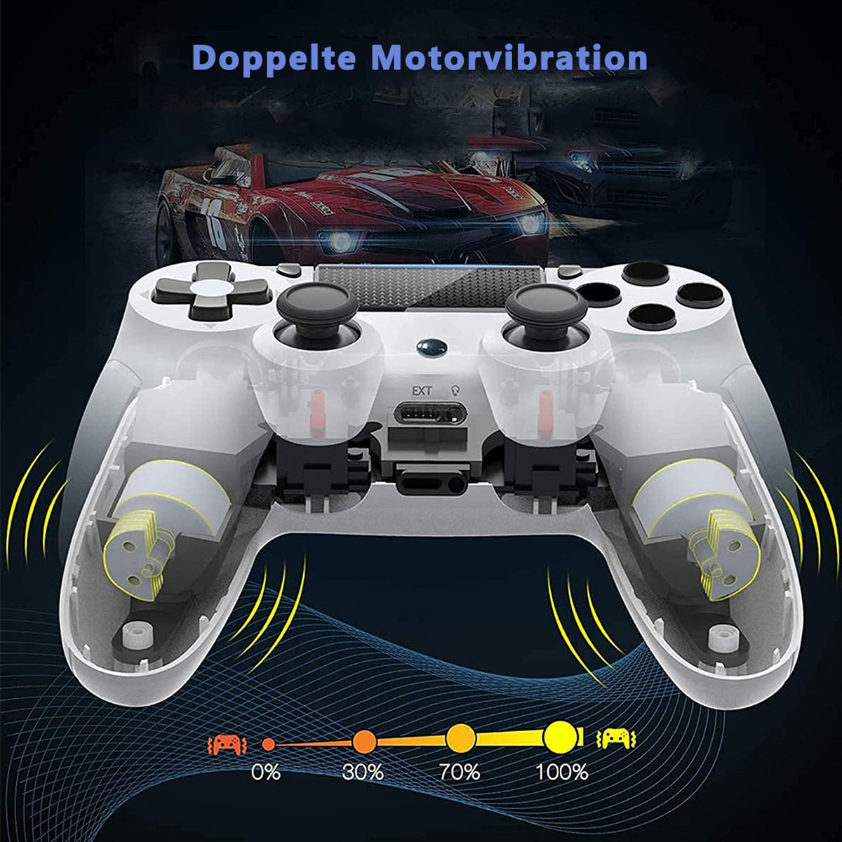 Weißes, Controller, Weiß für Gamepad, KINSI Controller Gamepad, Bluetooth PS3/PS4/PC Wireless