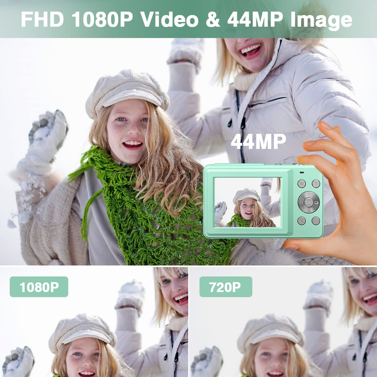 INF Grün- 16X 1080P Digitalkamera Digitalkamera Digitalzoom 44MP