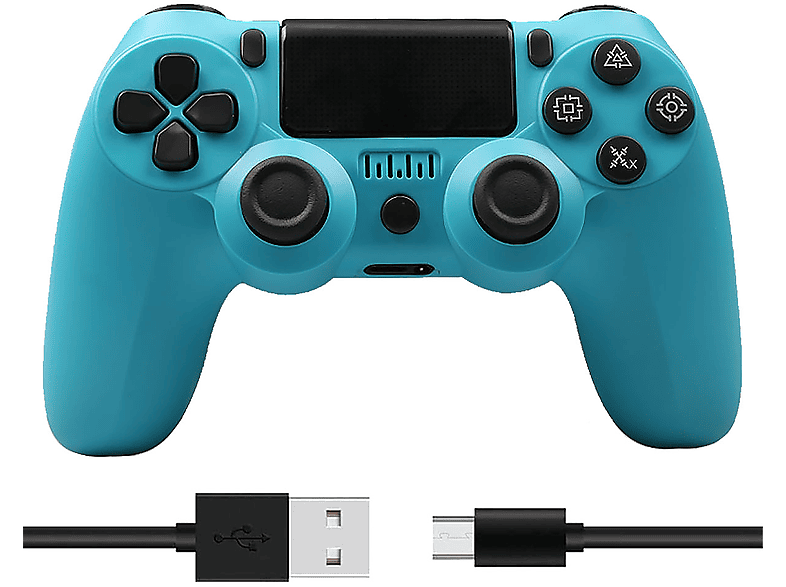 KINSI Gamepad, Bluetooth Controller Weißes, Gamepad, für Wireless blau Controller, PS3/PS4/PC
