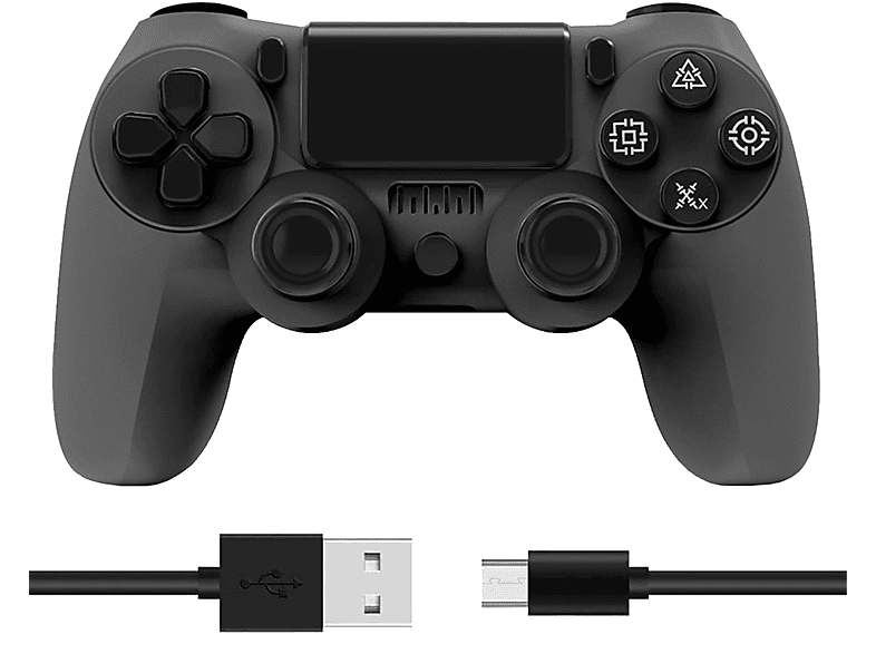 KINSI Gamepad, Bluetooth Controller, Wireless Gamepad, Schwarzes, für PC/PS3/PS4 Controller schwarz