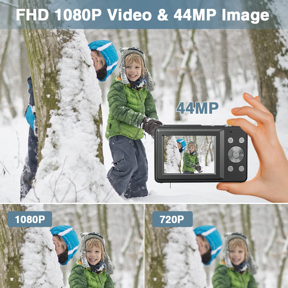 Digitalzoom Schwarz- 44MP 16X INF 1080P Digitalkamera Digitalkamera