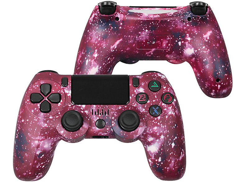 TADOW Bluetooth Gamepad, Lila Stern Reversible, für PC/PS3/PS4 Controller Lila Sterne