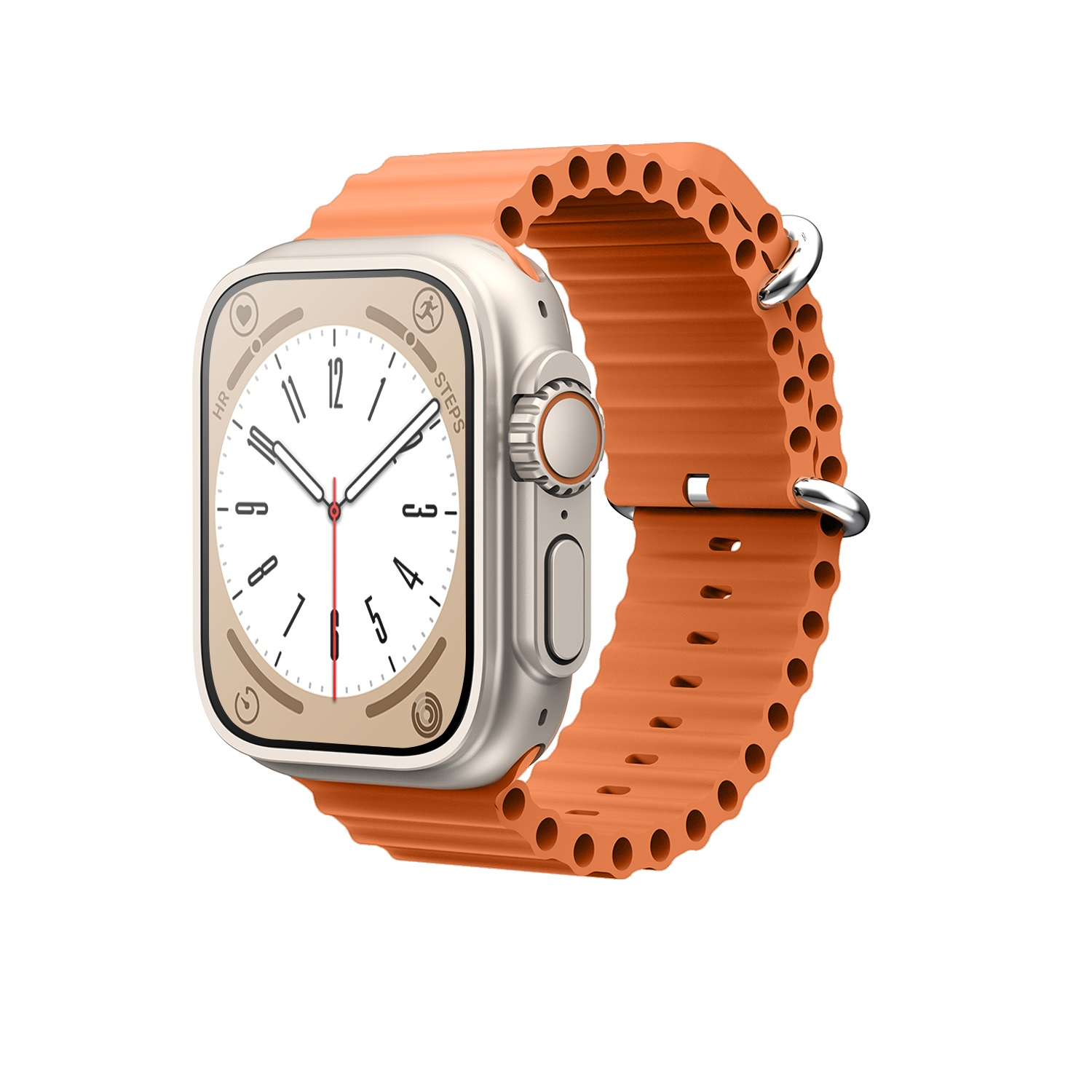 GS Plus Metall NFC Smartwatch Ultra Silikon, Tracker Orange Fitness Watch MIRUX 8 BT-Anruf