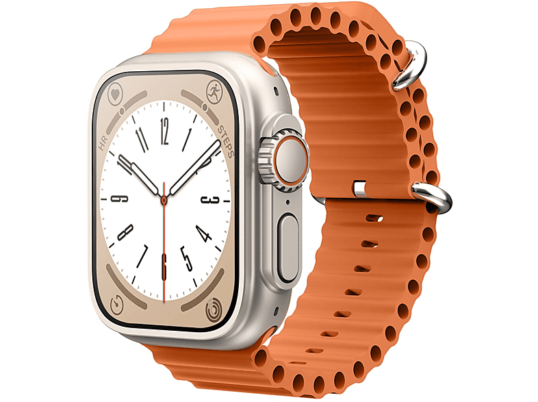 MIRUX GS Ultra 8 Plus  Watch Fitness Tracker BT-Anruf NFC Smartwatch Metall Silikon, Orange