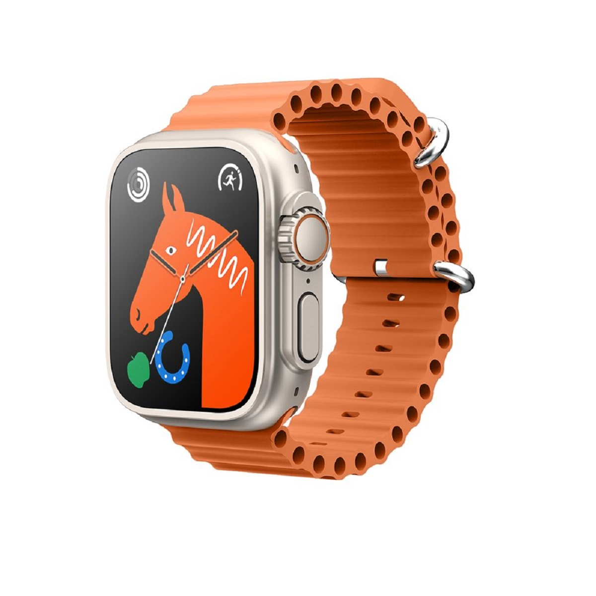 Silikon, Orange Ultra BT-Anruf Metall MIRUX Smartwatch Watch NFC GS Tracker Plus Fitness 8