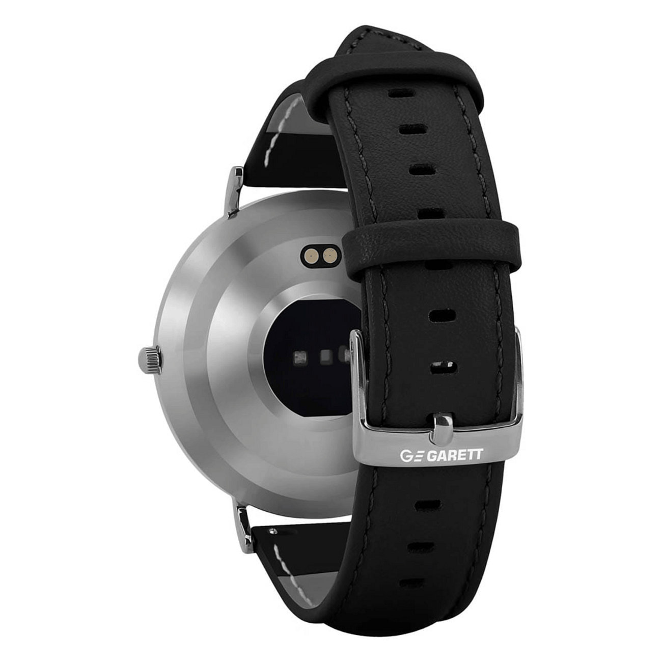 Smartwatch ELECTRONICS GARETT Leder, Verona Silber/Schwarz